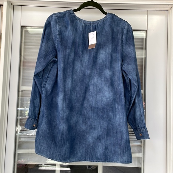 J.Jill Denim a indingo Dyed Boho  Tunic. Size M. NWT. - Picture 3 of 3